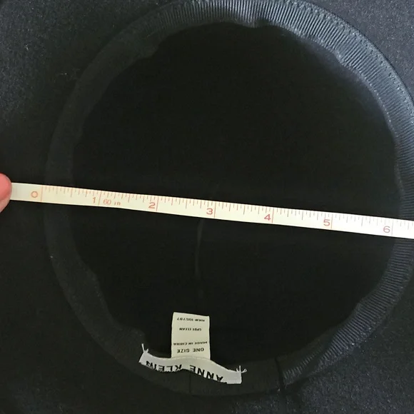 Anne Klein Black Felt Cloche Hat with Animal Print Band - Picture 6 of 6